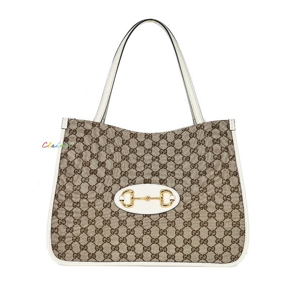 Gucci Handbags - Gucci Horsebit 1955 Original GG Canvas & Leather Medium Tote Bag